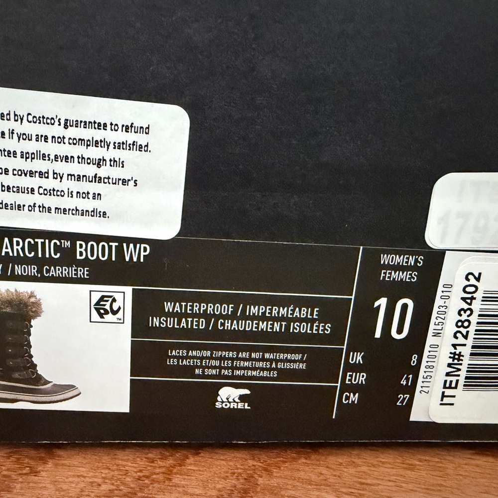 SOREL Joan of Arctic Waterproof Boot Women's Size 10 Black Quarry - Picture 13 of 13